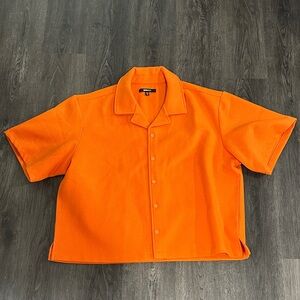 Fashion Nova Bright Orange Men's Casual Shirt